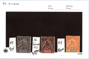 French Guinea Stamps #'s 5, 10, 13 MH - Picture 1 of 1