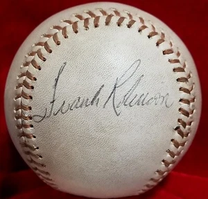 1974-76 FRANK ROBINSON Signed ONL Game Ball Angels Indians Team HOF Auto 70s vtg - Picture 1 of 7