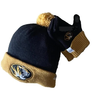 Juego de gorro y manopla para niño pequeño infantil marca '47 negro dorado Mizzou Tigers Foto 1 de 4
