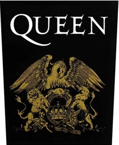 Parche trasero de tela grande cresta de brillo dorado Queen 360 mm x 300 mm (rz) - Imagen 1 de 1