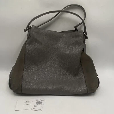 Bolso de hombro Coach Edie grande de cuero mixto para damas G1780 gris gris Foto 1 de 4