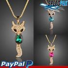 New Cute Fox Crystal Pendant Sweater Chain Necklace Fashion Jewelry