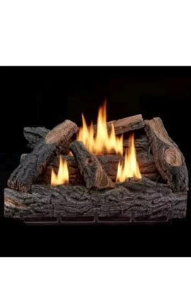 24-inch Vent Free Dual Fuel Gas Log Set - 32,000 BTU with Thermostat Control - Image 1 of 4