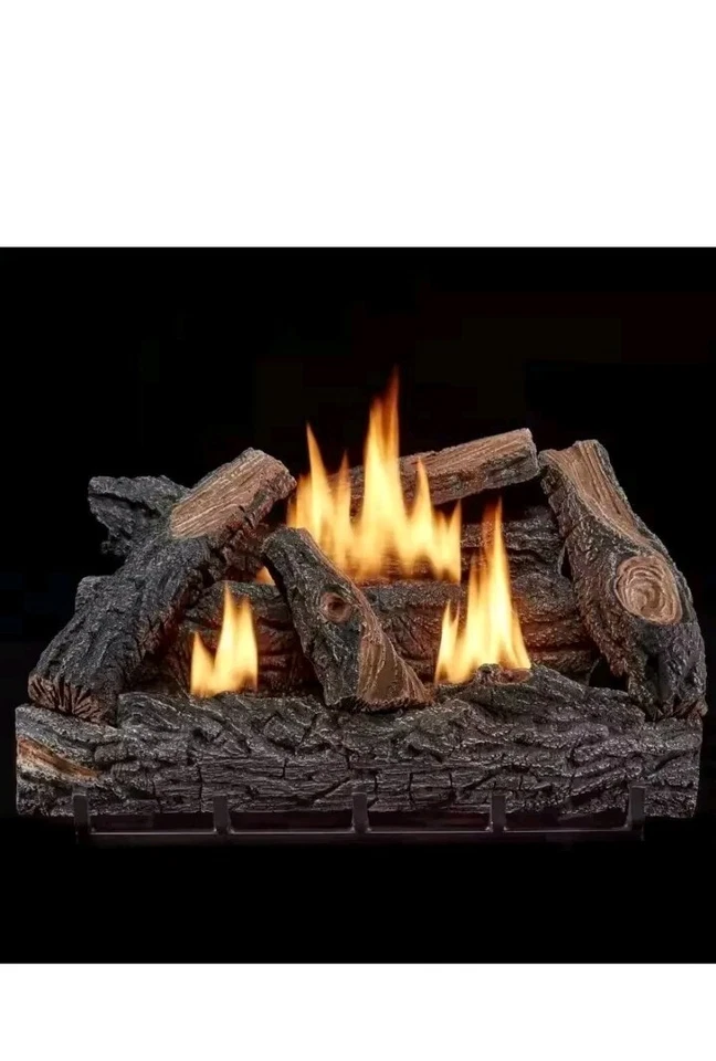24-inch Vent Free Dual Fuel Gas Log Set - 32,000 BTU with Thermostat Control - Image 1 of 4