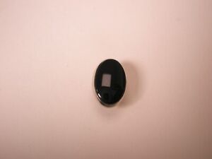 'Black Oval Design Silver Tone Quality Vintage ANSON Tie Tack Lapel Pin simple