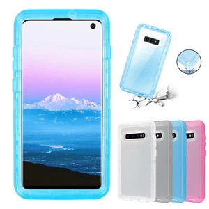For Samsung S10 S10e S10 Plus Case Crystal Clear 3 in 1 Heavy Duty Clear Cover - Picture 1 of 14