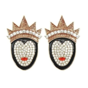 Snow White The Evil Queen Grimhilde Rhinestone Stud Earrings NEW! LARGE! - Picture 1 of 3