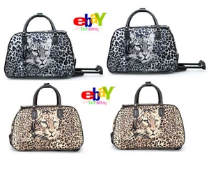 Leopard Print Travel Holdall Luggage Cabin Size Suitcase Bag for Your Holidays - Picture 1 of 5