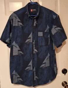 Camisa Chaps Ralph Lauren Talla Grande Azul Abotonada Para Hombre Tema Velero - Imagen 1 de 7