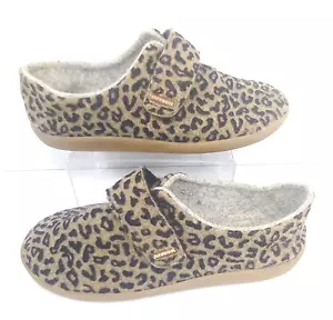 Cosyfeet Pura Lana Frieda Leopardo Estampado Animal Reino Unido 8 Zapatillas Ropa de Salón PVP £89 - Imagen 1 de 10