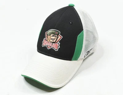 Sombrero de Batallón Reebok North Bay Para Hombre Talla Única Ajustado Negro Blanco Malla OHL Hockey Foto 1 de 4