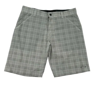 Pantalones Cortos Oakley Tostados a Cuadros Golf Deportes Ligeros Bolsillos Hombres Talla 36X10.5 Preppy Foto 1 de 4
