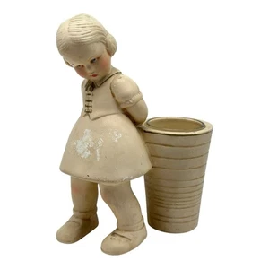 Vintage Coventry Ware Deutsches Mädchen Kreidegeschirr 8" Figur Kerzenhalter Vase - Bild 1 von 17