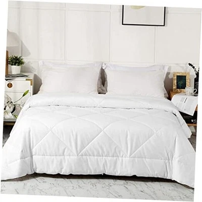 Edredón de cama sin vacío premium mejorado 2025 para todas las estaciones 100 % algodón blanco king Foto 1 de 4