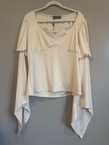 NUEVA Blusa Escarlata Oscuridad Marfil Renacimiento Talla 2X Campesina - Imagen 1 de 3