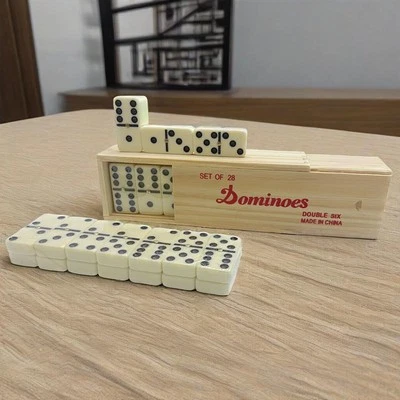 Double Six Club Pub Dot Dominoes Game Set - 28 Double 6 Dominoes Set w/ Wood box - Image 1 of 4
