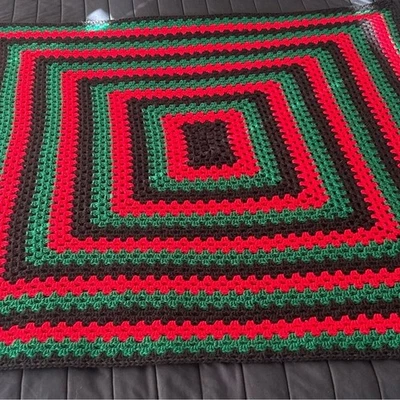 Manta afgana de ganchillo geométrica hecha a mano vaquero rural rústica #0815255 Foto 1 de 4