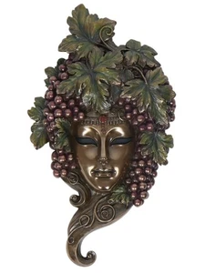 Venezianische Maske „Con l’Uva“ H 30 cm Wanddekoration mit Trauben & Weinlaub - Bild 1 von 3