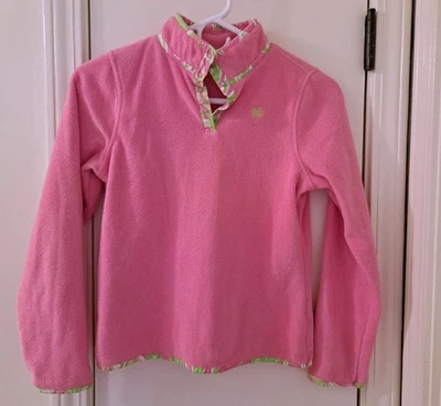 Top pulóver polar Lilly Pulitzer - Niñas talla 12 - Rosa - Cierre a presión Foto 1 de 2