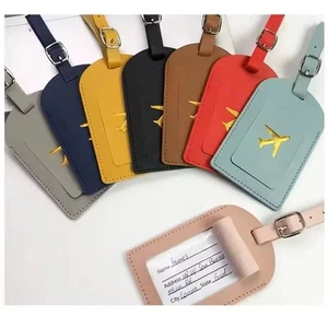 Leather Suitcase Luggage Tags High Quality Id Card Name Label Baggage Travel - Bild 1 von 20