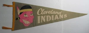 Vintage Full Size Pennant Cleveland Indians Chief Wahoo 1950s, 1960s (WT) - Picture 1 of 8
