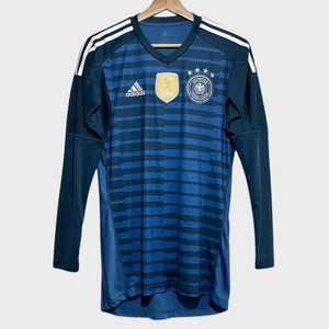 adidas Germany 2018 World Cup Blue Long Sleeve Soccer Goalkeeper Jersey Shirt XS - Picture 1 of 5