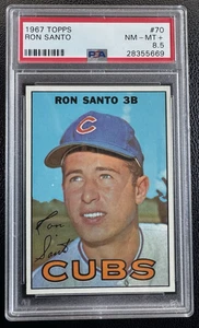 1967 Topps Baseball #70 Ron Santo, Chicago Cubs, Hof - PSA 8.5 NM-MT - Bild 1 von 6