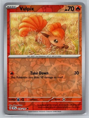 Pokemon Vulpix Common SV08: Surging Sparks Reverse Holo 016/191 NM - Image 1 of 2
