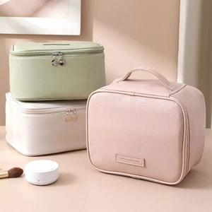 Organizador de cosméticos portátil para almacenamiento de maquillaje estuche cuadrado con cierre de cremallera - Imagen 1 de 24