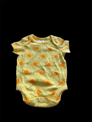 Hanna Andersson Yellow/Orange Sunburst Sh Sl Organic Cotton Bodyshirt-0-3Mos - Image 1 of 4