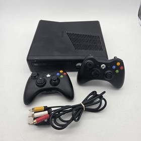 Microsoft Xbox 360 S Slim Console 250GB W/ OEM Controllers *No Power Adapter*