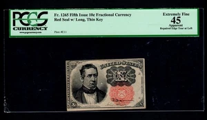 Fr.1265 Fünfte Ausgabe 10c Bruchwährung PCGS VZ 45 - Bild 1 von 2