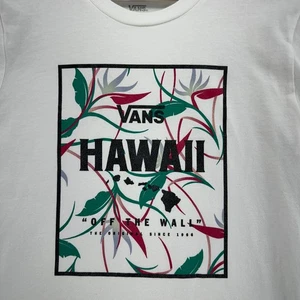 Vans Hawaii Tropical Birds Of Paradise weiß T-Shirt Gr. L Skater Skate Urlaub - Bild 1 von 8