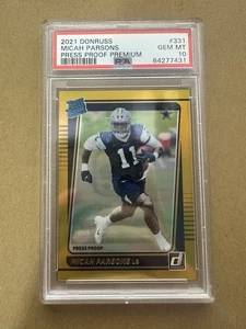 2021 Panini Donruss Rated Rookie Micah Parsons #331 Press Proof Premium PSA 10 - Picture 1 of 2