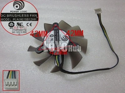 NEW Power Logic PLA08015B12HH 12V 0.35A For MSI graphics card fan 4-Pin 2 ball - Image 1 of 2