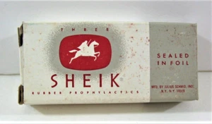 Vecchio Preservativo Completo Sheik Vintage Julius Schmid New York NY Vecchio Negozio Stock - Foto 1 di 2