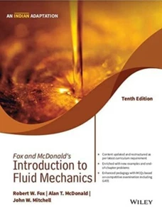 Fox and Mcdonald's Introduction to Fluid Mechanics 10ed INTERNATIONAL EDITION - Imagen 1 de 1