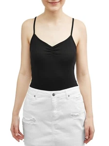 No Boundaries Women's Juniors Rib Cami Shirt 2XL (19) Black Cinched Neck - Picture 1 of 2
