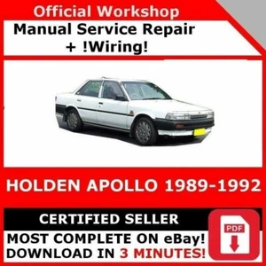 FACTORY WORKSHOP SERVICE REPAIR MANUAL HOLDEN APOLLO 1989-1992 +WIRING - Picture 1 of 1