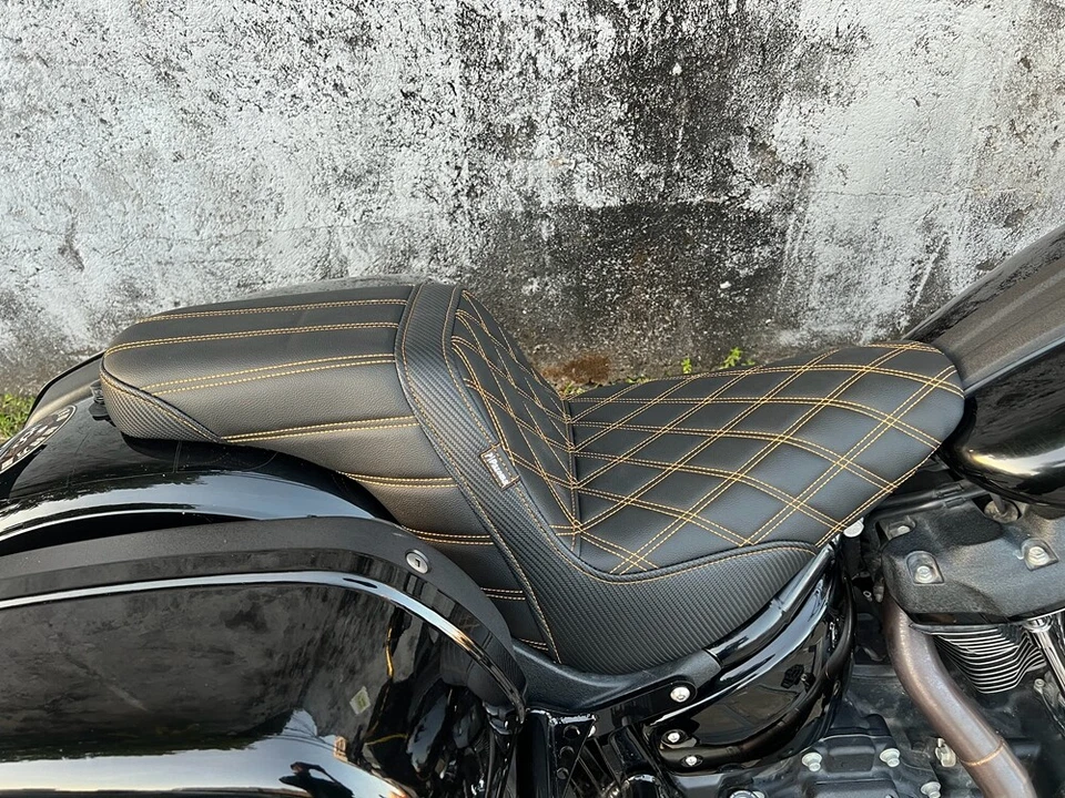 For Harley M8 Softail Low Rider ST FXLRST 2022-24 Soft Leather 2-Up Gel Pad Seat - Image 1 of 4