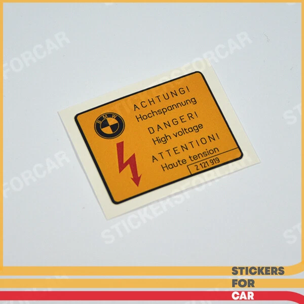 BMW High Voltage E23 E24 E28 E30 Z3 Yellow Sticker Achtung Aufkleber - 2121919 - Image 1 of 1