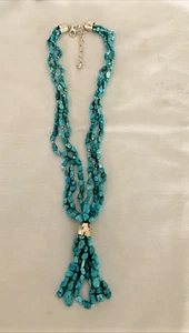 Jay King Desert Rose Trading Turquoise & Sterling Silver Tassel Necklace - Picture 1 of 9