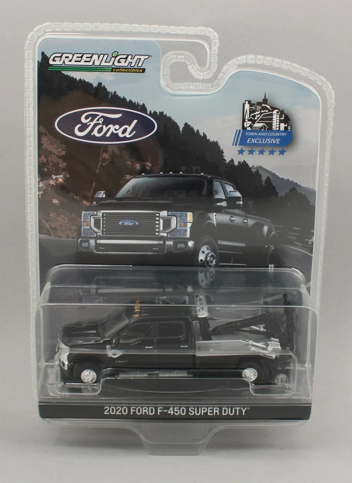 1:64 GreenLight *BLACK* 2020 Ford F-450 Super Duty Dually TOW TRUCK WRECKER NIP! - Image 1 of 1