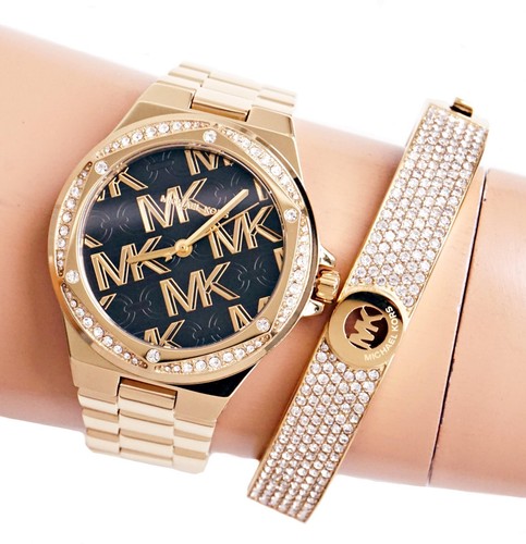 Orologio Michael Kors orologio da donna orologio da polso Lennox MK7404 IP oro nuovo