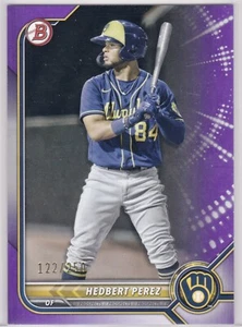 2022 Bowman HEDBERT PEREZ #BCP-67 Purple Parallel /250 Milwaukee Brewers - Picture 1 of 2