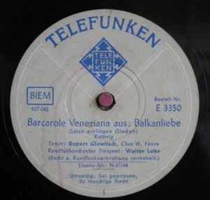 Rupert Glawtisch / Walter Lutze 78RPM / Barcarole Veneziana (97-1222-GvD) - Picture 1 of 2