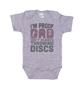 DISCS, Daddy Isn't Always Throwing Discs Mauve, INFANT ROMPER , BODYSUIT, RAGLAN - Picture 1 of 20