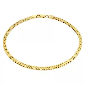10k Yellow Gold 2.5mm Franco Box Square Wheat Bracelet Chain Mens Womens 7.5" - Picture 1 of 10