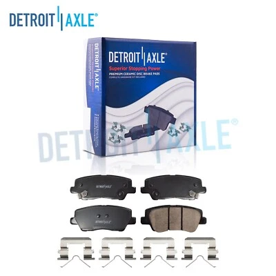 Rear Ceramic Brake Pads and Hardware Set for 2016 2017 2018 2019 Cadillac ATS - Image 1 of 4