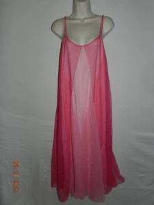 Vintage YOLANDE Romantic Nightgown L Sheer Chiffon Sleeveless Pink  - Picture 1 of 6